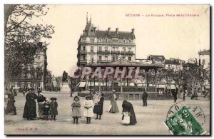 Beziers Old Postcard The Square kiosk Citadel