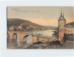 Postcard Blick ins Neckartal mit alter Brücke, Heidelberg, Germany