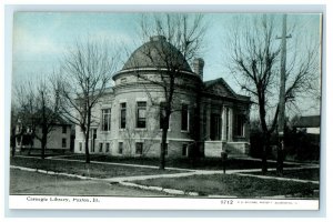 c1910 Carnegie Library Paxton Illinois IL Antique Unposted Postcard