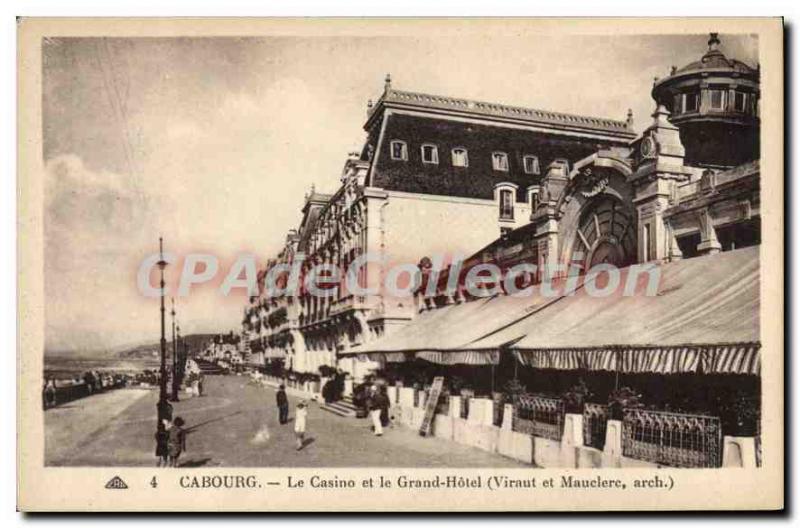 Old Postcard Cabourg Casino and Grand hotel Viraut and Mauclere Arch