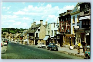 Burford Oxfordshire England Postcard High Street Business Section c1950's