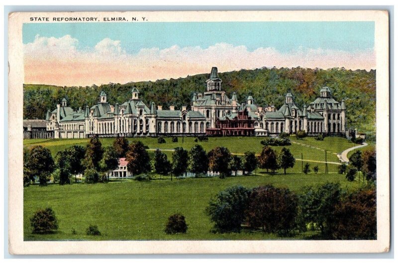 1915 State Reformatory Exterior Field Elmira New York Vintage Antique Postcard