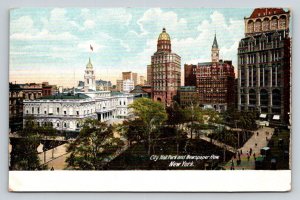 Vintage Postcard City Hall Park & Newspaper Row New York H.C. Leighton Germany