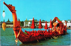 Thailand Bangkok The Supannahongse, Thai Royal State Barge Vintage Postcard C206