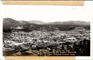 Custer South Dakota Bird's Eye View Canedys Camera Shop Postcard Y7