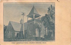 Postcard First Congregational Church in Manitou, Colorado~129413