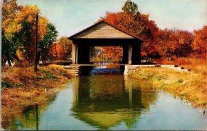 Aqueduct Metamora Indiana IN Fall Autumn Scene Postcard VTG UNP Vintage Unused 