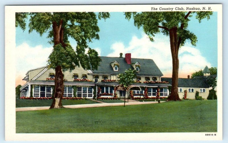 NASHUA, New Hampshire NH ~ COUNTRY CLUB c1940s Hillsborough County Postcard