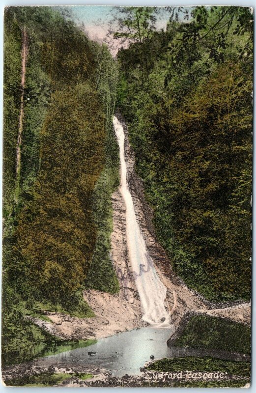 c1900s Lydford, Tavistock, Okehampton, England Waterfall Color Postcard A81