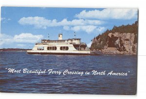 Burlington Harbor Vermont VT Vintage Postcard Ferry MV Adirondack Lake Champlain