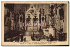 Old Postcard Aix en Provence Interior of the Church of Saint John of Malta To...