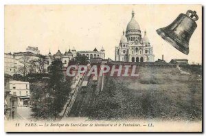 Old Postcard Paris Basilique du Sacre Coeur in Montmartre Funicular and the Bell