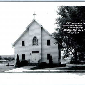 c1950s Audubon, IA RPPC St. John's Lutheran Church Real Photo Postcard Vtg A105