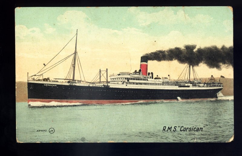 LS3627 - UK Liner - Allan Line - Corsican - postcard