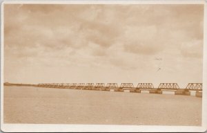 Port Nelson Manitoba Bridge Nelson River Hudson Bay MB RPPC Postcard H61