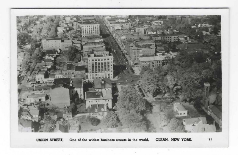1940's Union Street, Olean, New York RPPC Photo Postcard