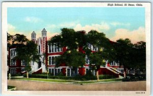 EL RENO, Oklahoma OK    HIGH SCHOOL  Canadian County ca 1940s Linen   Postcard