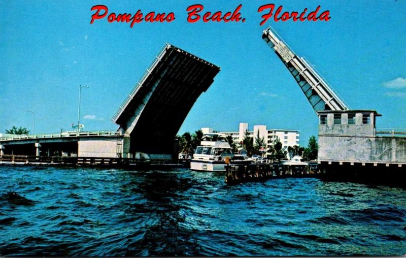 Florida Pompano Beach Bascule Bridge Over Inland Water Way