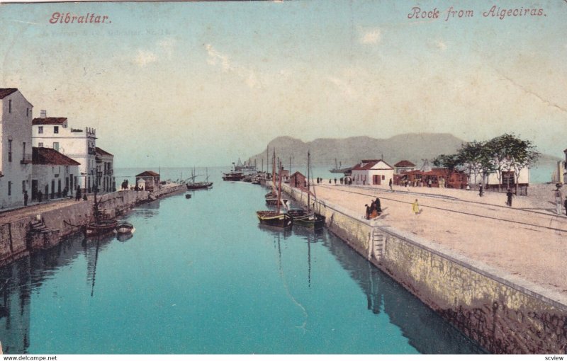 GIBRALTAR, 1900-1910s; Rock From Aigeciras