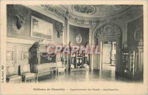 Old Postcard Chateau de Chantilly Apartments in Conde Antichambre