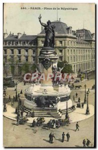 Old Postcard Paris Place De La Republique