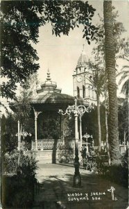 New Mexico Guaymas Sonora 1950s Kiosco y Jardin RPPC Photo Postcard 22-4634