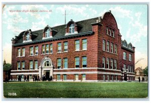 1910 West Side High School Aurora Illinois IL Antique Posted Postcard