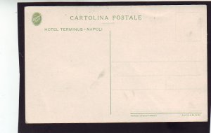 P1397 old unused postcard train terminal hotel terminus, volcano napoli italy