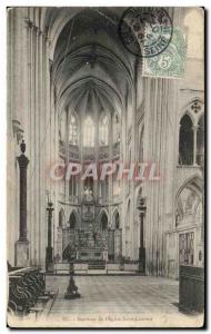 Old Postcard Eu Interior of the Saint & # 39Eglise I awrence