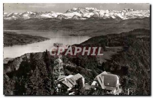 Modern Postcard Uetliberg Uto Kulm Berghaus Blick auf Zurichsee u. Glarreralpen