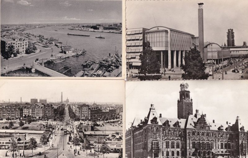 Rotterdam Beursgebouw Vintage 4x Real Photo Postcard