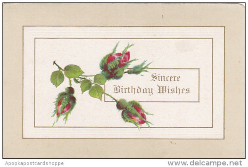 Sincere Birthday Wishes Roses Embossed