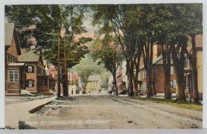 VT Springfield Vermont Main street Scene 1907 to Orange Mass Postcard Q13