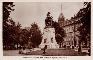 Montreal Quebec Strathcona Statue Dominion Square Beaux Arts RPPC Postcard H48