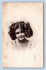 Gibson Girl Young Woman With Big Curls  1912 DB Postcard M2