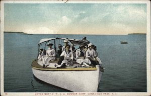 Conanicut Park Naragansett Bay RI Motor Boat YWCA c1910 Postcard