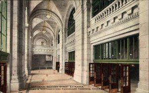 CHICAGO IL Vestibule C&N Passenger Terminal TRAIN STATION c1910 Postcard 