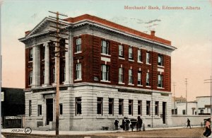 Merchants Bank Edmonton Alberta AB c1909 Valentine & Sons Postcard H15