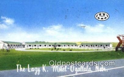 Lazy K. Motel, Ogallala, NE, USA Motel Hotel 1957 light postal marking on fro...