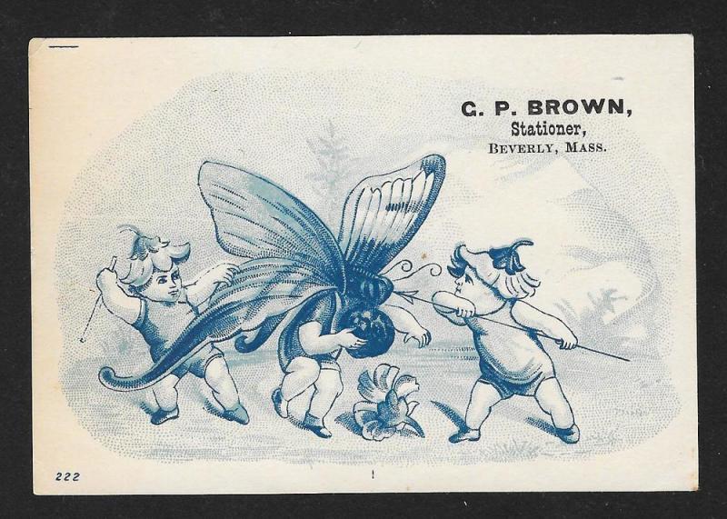 VICTORIAN TRADE CARD CP Brown Stationer Fantasy