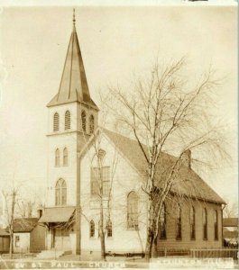 St. Paul Church Staunton Illinois - 1907 RPPC Photo Postcard 