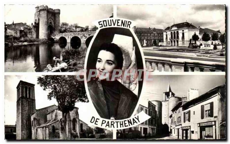 Old Postcard Souvenir De Parthenay