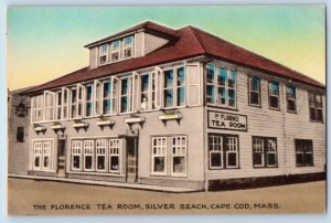 Cape Cod Massachusetts MA Postcard Florence Tea Room Silver Beach 1940 Vintage