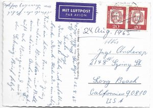 Stuttgart Germany. Neues Schloss.   Used with stamps