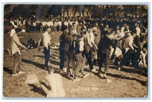 c1910's Sack Rush Champaign Urrana University Illinois IL RPPC Photo Postcard