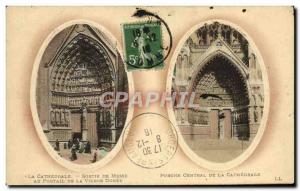 Old Postcard The Cathedral Released From Mass at the portal of the Virgin gilded