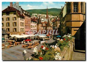 Modern Postcard Neuchatel Place and Maison des Halles