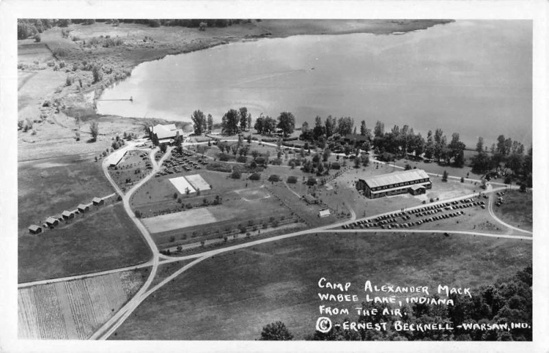 Wabe Lake Indiana Camp Alexander Mack Real Photo Vintage Postcard JH230135