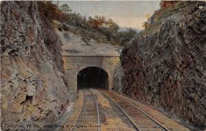 D28/ Tuckahoe West Virginia WV Postcard 1911 Alleghany Railroad Tunnel Mountain