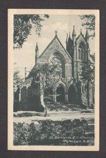 NB St Bernards R C Church MONCTON NEW BRUNSWICK Canada Carte Postale Postcard